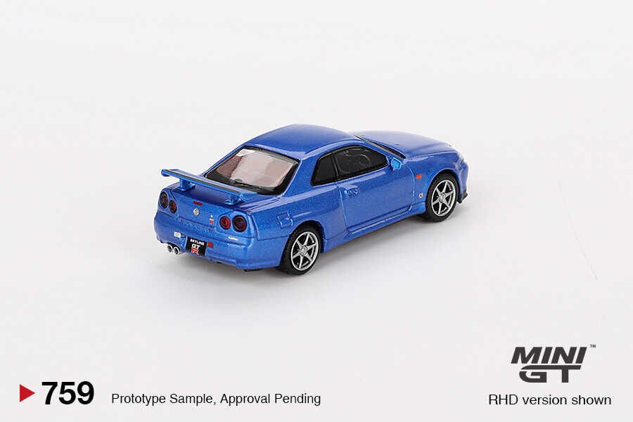 Mini Gt Skyline Gt R R34 Mini GT Nissan Skyline GT-R (R34) V-Spec Bayside Blue