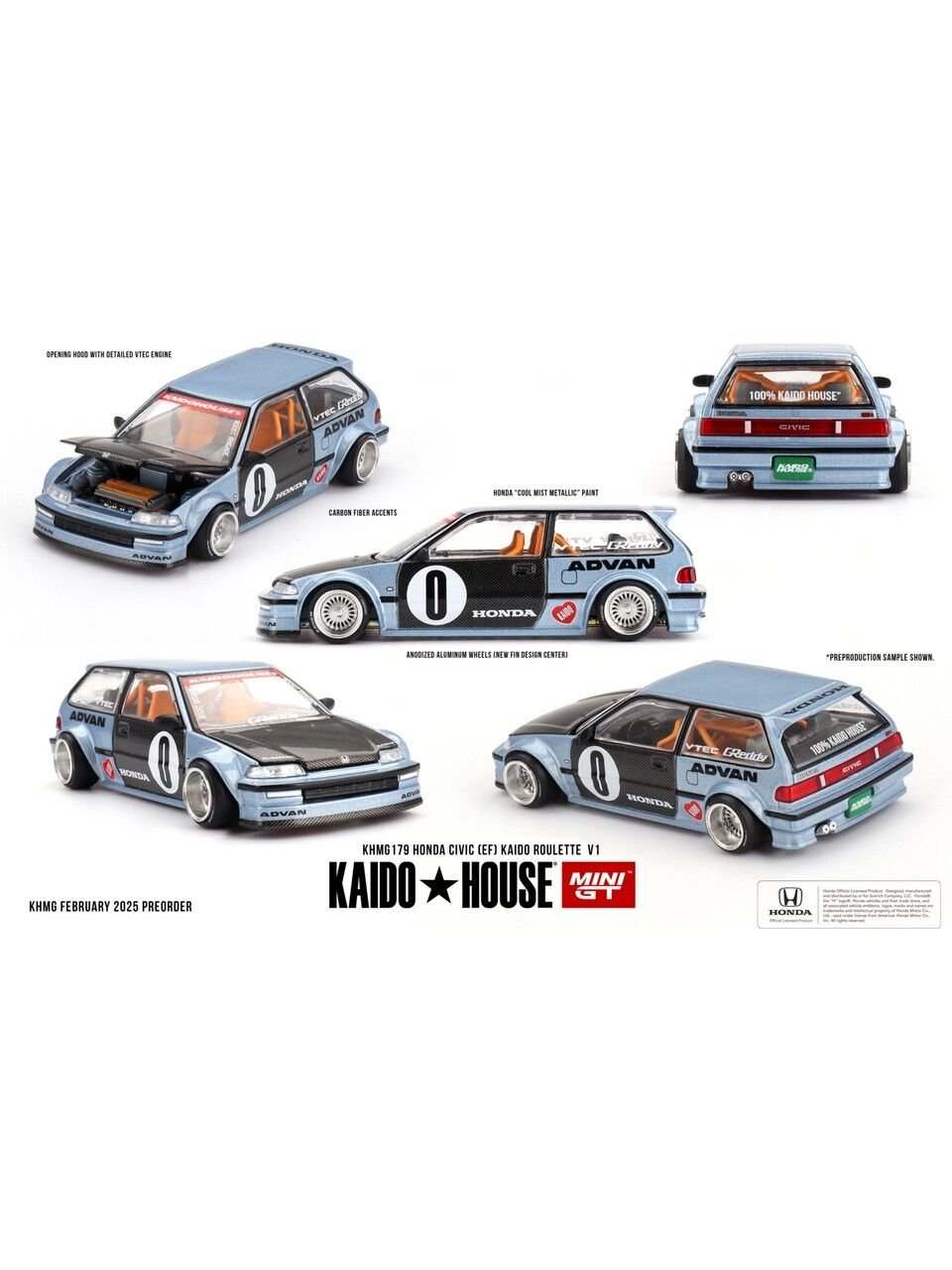 Mini GT Kaido House Honda Civic (Ef) Kaido Roulette V1