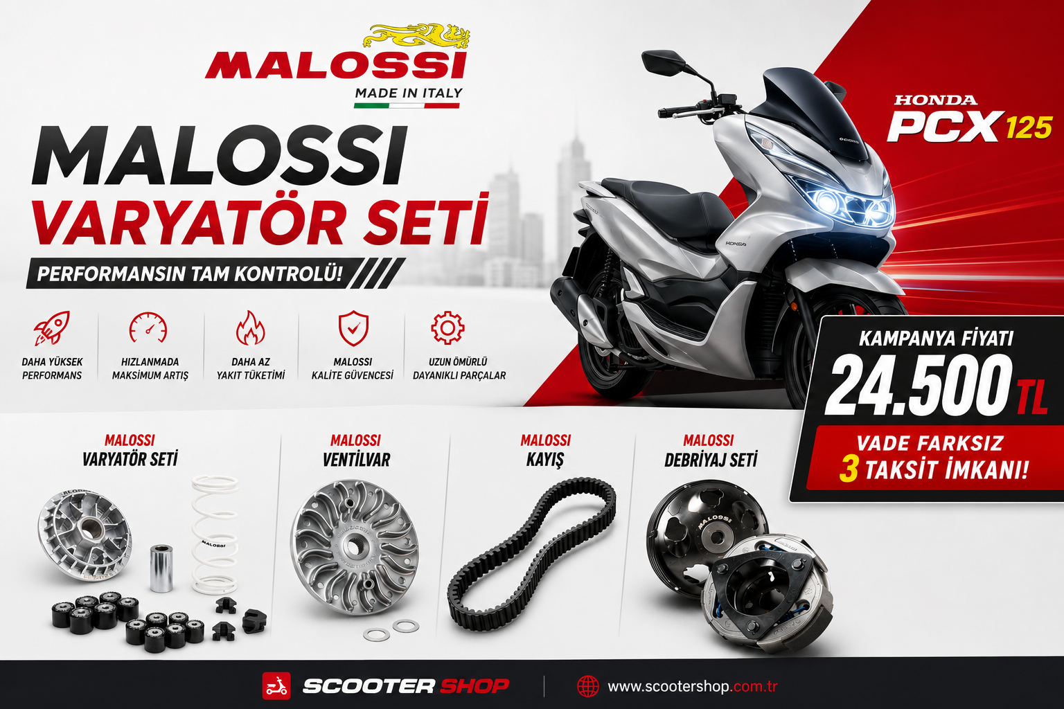 Honda Pcx 125 Kampanyalı Malossi Set
