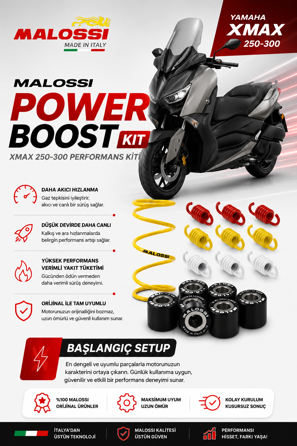 Yamaha Xmax 250-300 Malossi Power Boost Set